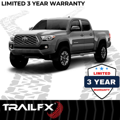 TrailFX 4" Oval Straight Step Nerf Bars W/ Step Pads Black For Toyota Tacoma - 2950522053