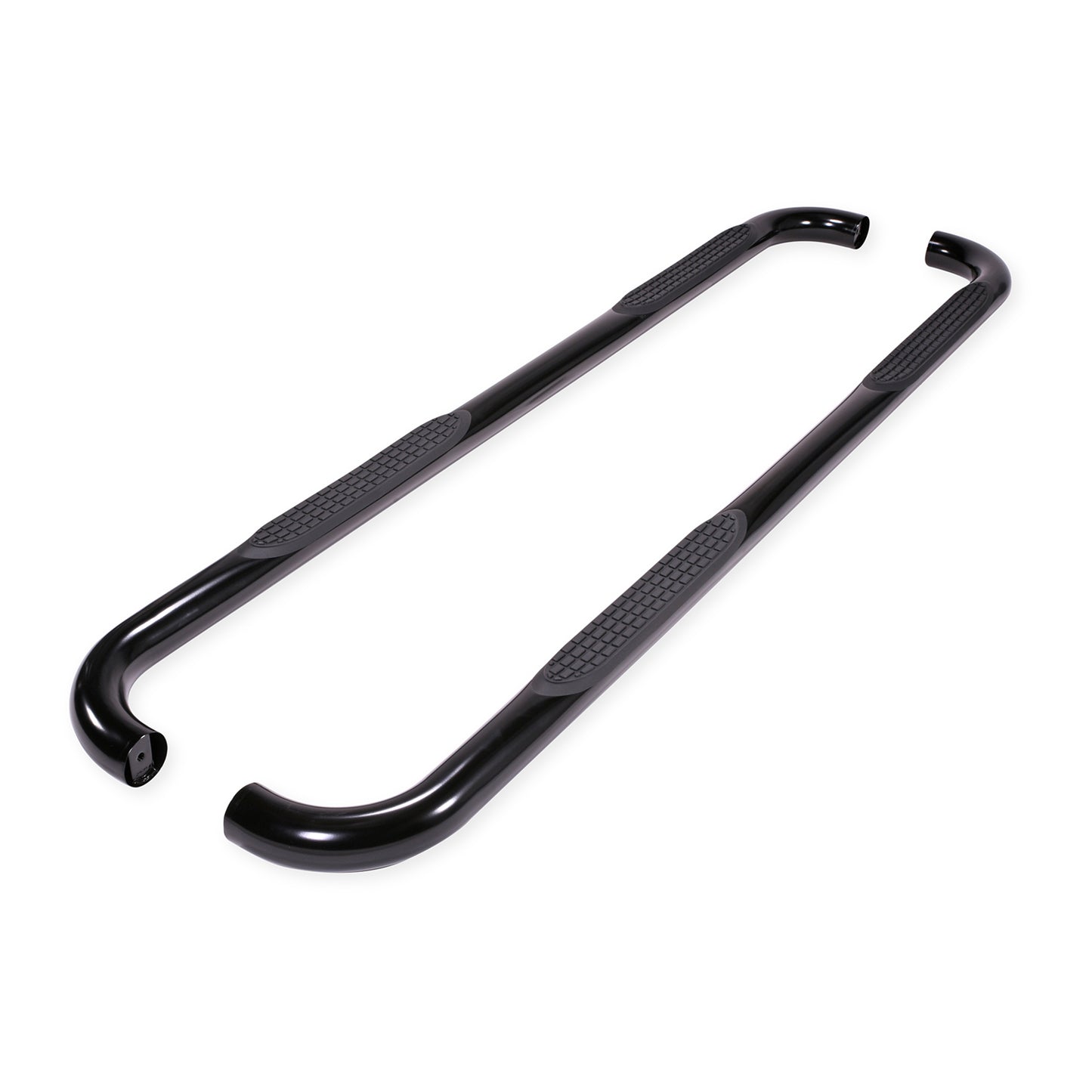 TrailFX 3" Round Bent Step Nerf Bars W/ Step Pads Black For Chevrolet/GMC - A0034B