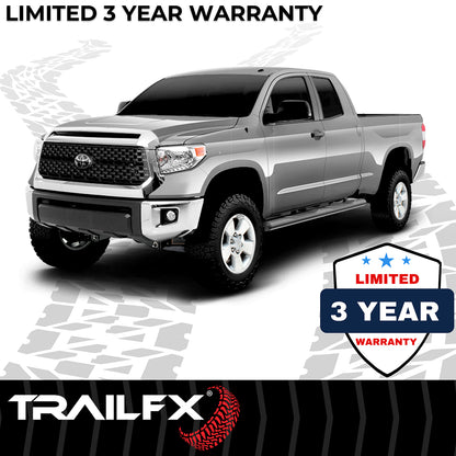 TrailFX 4" Oval Straight Step Nerf Bars W/ Step Pads Black For Toyota Tundra - A1517B