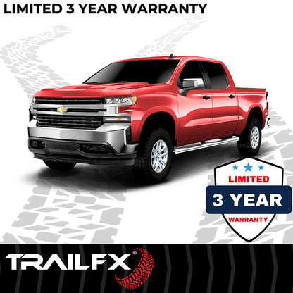 TrailFX 4" Oval Straight Tube Step Nerf Bars W/ Step Pads Polished Stainless Steel For Ram 1500 - A1543S