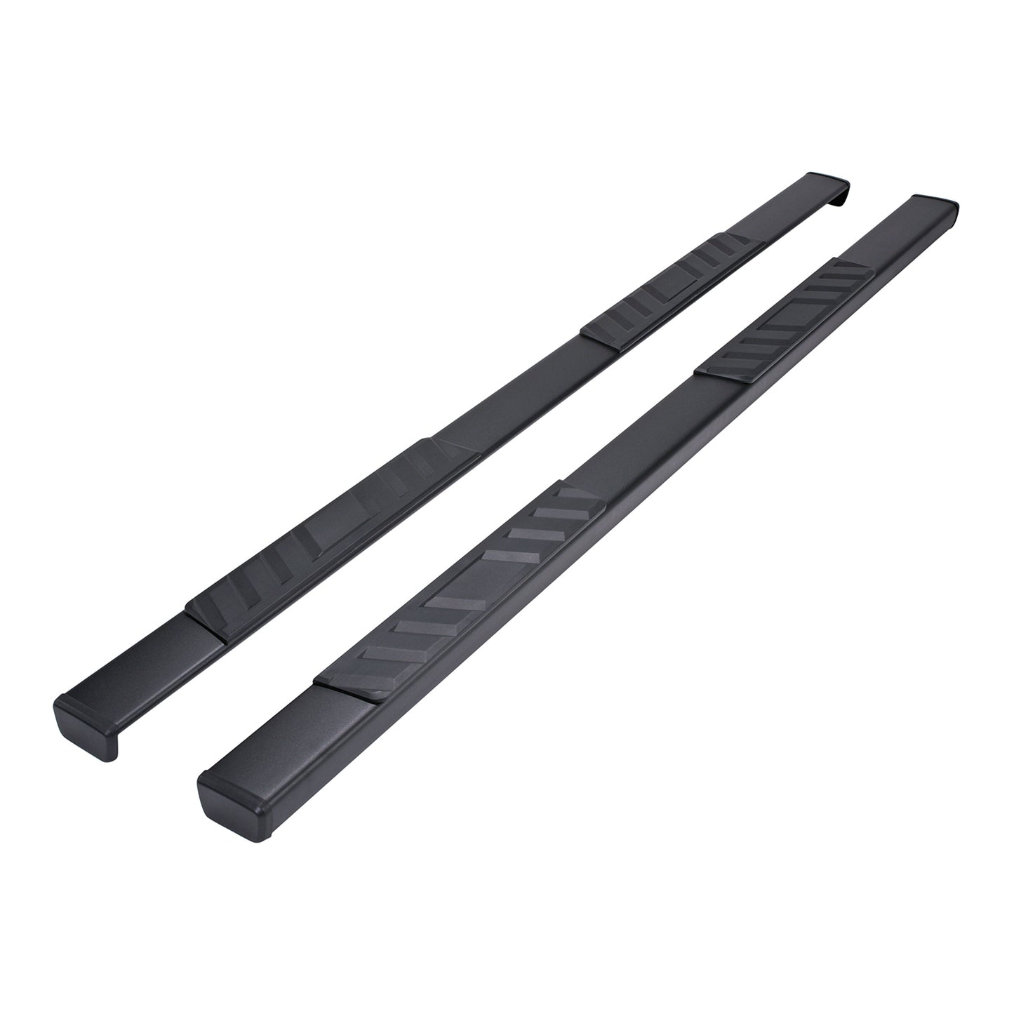 TrailFX 4" Trapezoidal Straight Step Nerf Bars W/ Step Pads Black For Ram 1500/1500 Classic - A4011B