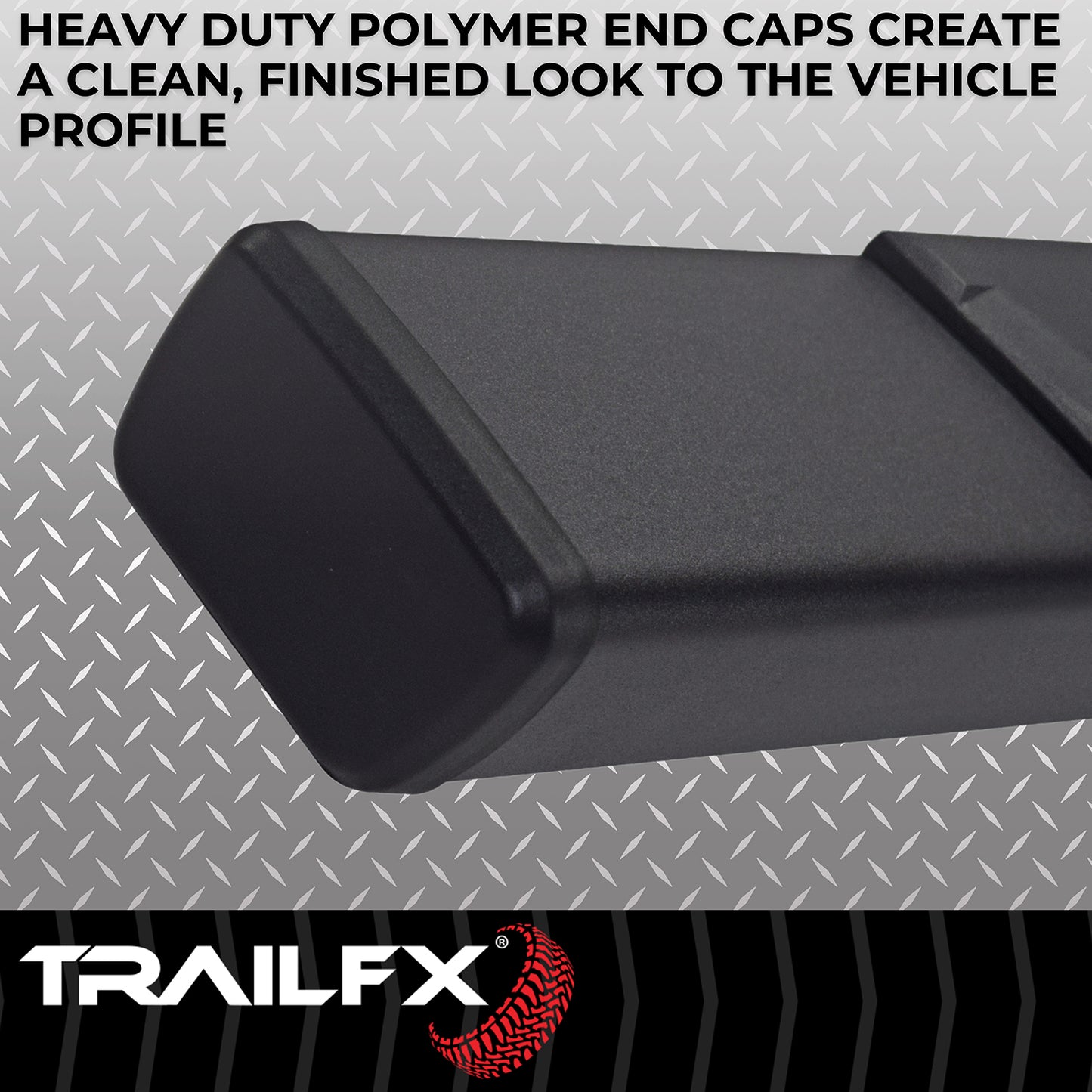 TrailFX 4" Trapezoidal Straight Step Nerf Bars W/ Step Pads Black For Ram 1500/1500 Classic - A4011B