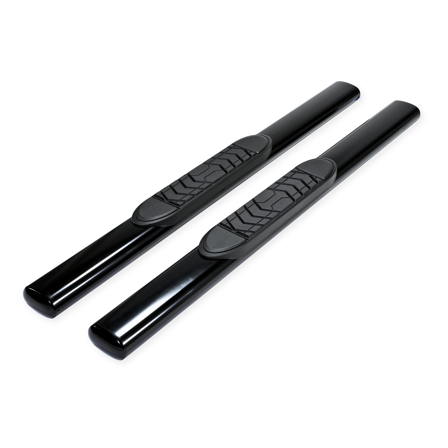 TrailFX 5" Oval Straight Step Nerf Bars W/ Step Pads Black For Chevrolet/GMC - A7001B