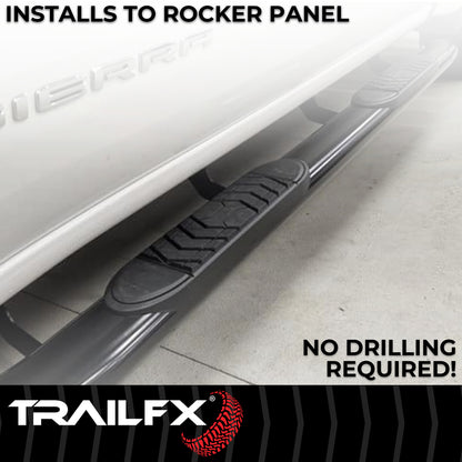 TrailFX 5" Oval Straight Step Nerf Bars W/ Step Pads Black For Ram Ram 1500/Ram 2500 - A7005B