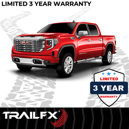 TrailFX 5" Oval Straight Step Nerf Bars W/ Step Pads Black For Toyota Tundra - A7010B