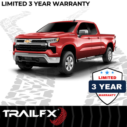 TrailFX 5" Oval Bent Step Nerf Bars W/ Step Pads Black For Chevrolet/GMC - A7066B
