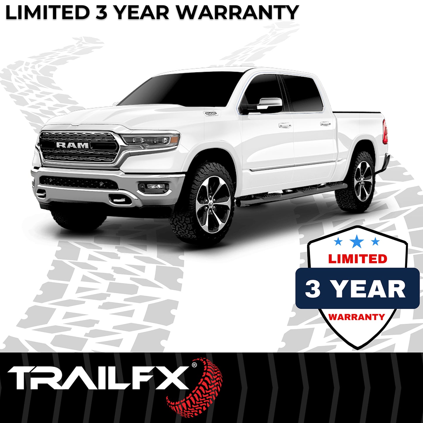 TrailFX 5" Oval Bent Step Nerf Bars W/ Step Pads Black For Chevrolet/GMC - A7086B
