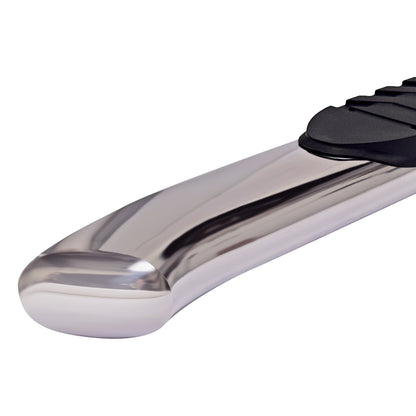 TrailFX 5" Oval Straight Step Nerf Bars W/ Step Pads Polished Stainless Steel For Ford F-150/F-150 Lightning - A7051S