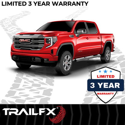 TrailFX 6" Oval Straight Step Nerf Bars W/ Step Pads Black For Chevrolet/GMC - A8220B