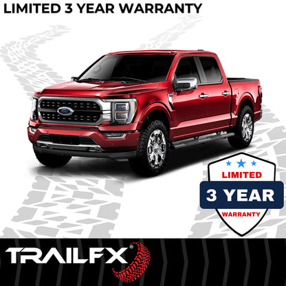 TrailFX 6" Oval Straight Step Nerf Bars W/ Step Pads Black For Ford - A8223B