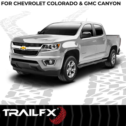 TrailFX 4-1/2" Hexagonal Step Nerf Bars W/ Step Pads Black For GM Colorado/Canyon - AL4001B