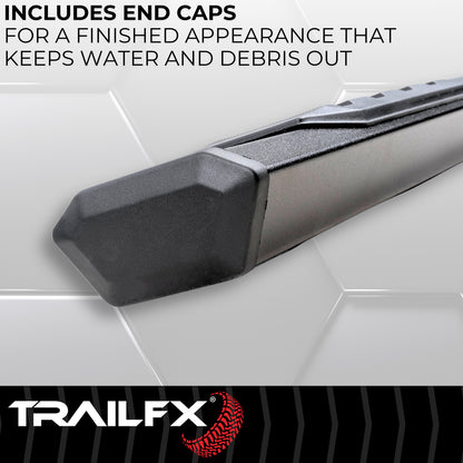 TrailFX 4-1/2" Hexagonal Step Nerf Bars W/ Step Pads Black For GM Colorado/Canyon - AL4001B