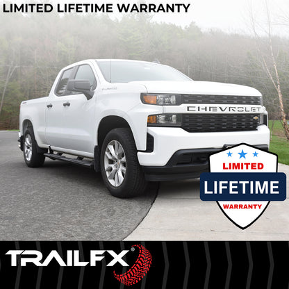 TrailFX 4-1/2" Hexagonal Step Nerf Bars W/ Step Pads Black For GM Colorado/Canyon - AL4001B