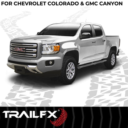 TrailFX 4-1/2" Hexagonal Step Nerf Bars W/ Step Pads Black For GM Colorado/Canyon - AL4002B