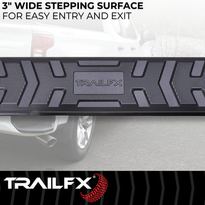 TrailFX 4-1/2" Hexagonal Step Nerf Bars W/ Step Pads Black For GM Colorado/Canyon - AL4002B