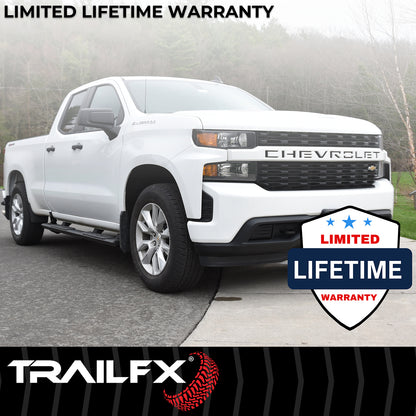 TrailFX 4-1/2" Hexagonal Step Nerf Bars W/ Step Pads Black For GM Colorado/Canyon - AL4002B