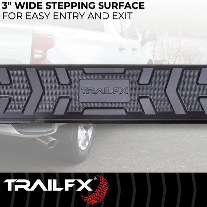 TrailFX 4-1/2" Hexagonal Step Nerf Bars W/ Step Pads Black For Chevrolet/GMC - AL4004B