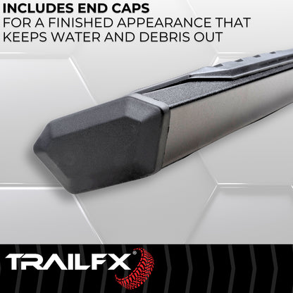 TrailFX 4-1/2" Hexagonal Step Nerf Bars W/ Step Pads Black For Chevrolet/GMC - AL4005B