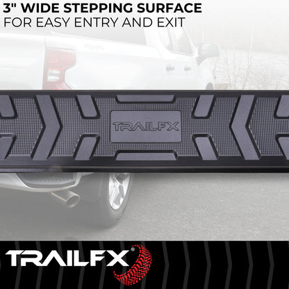 TrailFX 4-1/2" Hexagonal Step Nerf Bars W/ Step Pads Black For Chevrolet/GMC - AL4006B