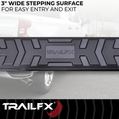 TrailFX 4-1/2" Hexagonal Step Nerf Bars W/ Step Pads Black For Ram 1500/1500 Classic - AL4007B