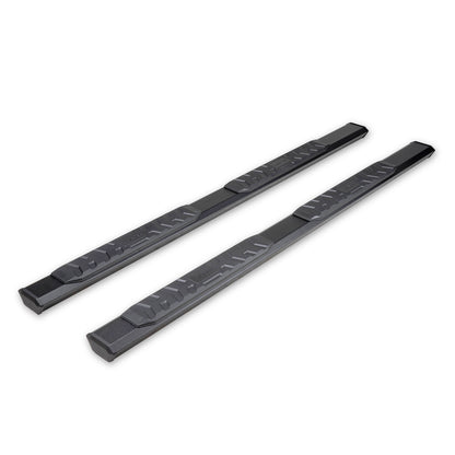 TrailFX 4-1/2" Hexagonal Step Nerf Bars W/ Step Pads Black For Dodge/Ram - AL4009B