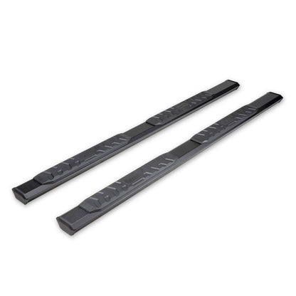 TrailFX 4-1/2" Hexagonal Step Nerf Bars W/ Step Pads Black For Ford F-150/F-150 Lightning/F-250 Super Duty/F-350 Super Duty - AL4012B