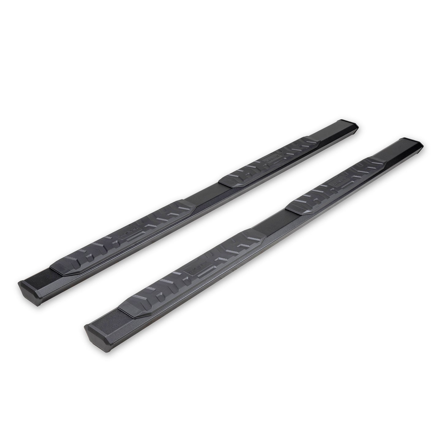 TrailFX 4-1/2" Hexagonal Step Nerf Bars W/ Step Pads Black For Ford Ranger - AL4014B