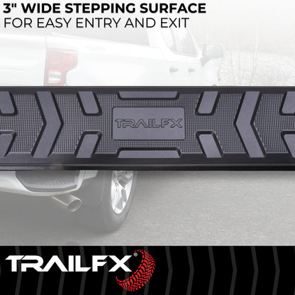TrailFX 4-1/2" Hexagonal Step Nerf Bars W/ Step Pads Black For Toyota Tacoma - AL4016B