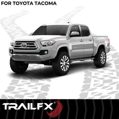 TrailFX 4-1/2" Hexagonal Step Nerf Bars W/ Step Pads Black For Toyota Tacoma - AL4017B