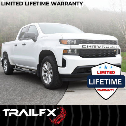 TrailFX 4-1/2" Hexagonal Step Nerf Bars W/ Step Pads Black For Toyota Tundra - AL4019B