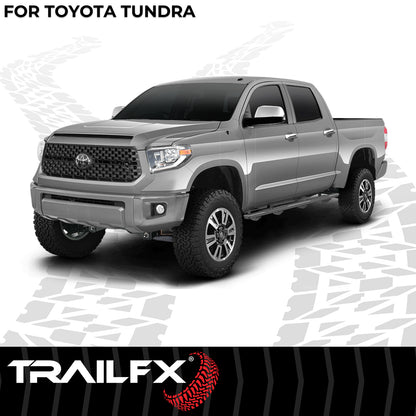 TrailFX 4-1/2" Hexagonal Step Nerf Bars W/ Step Pads Black For Toyota Tundra - AL4022B