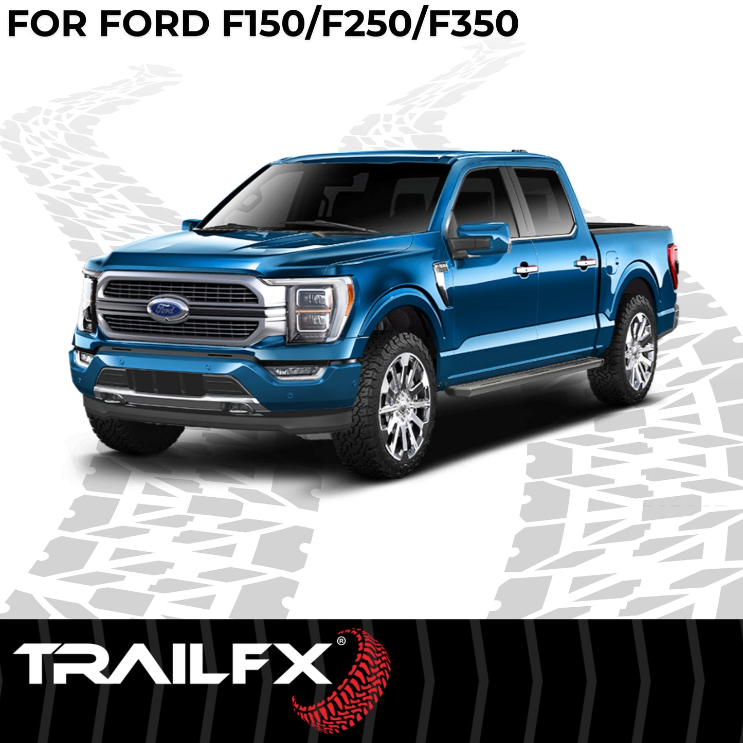TrailFX A6 Aluminum Running Board For Ford F-150/F-250 Super Duty/F-350 Super Duty - AL6006B