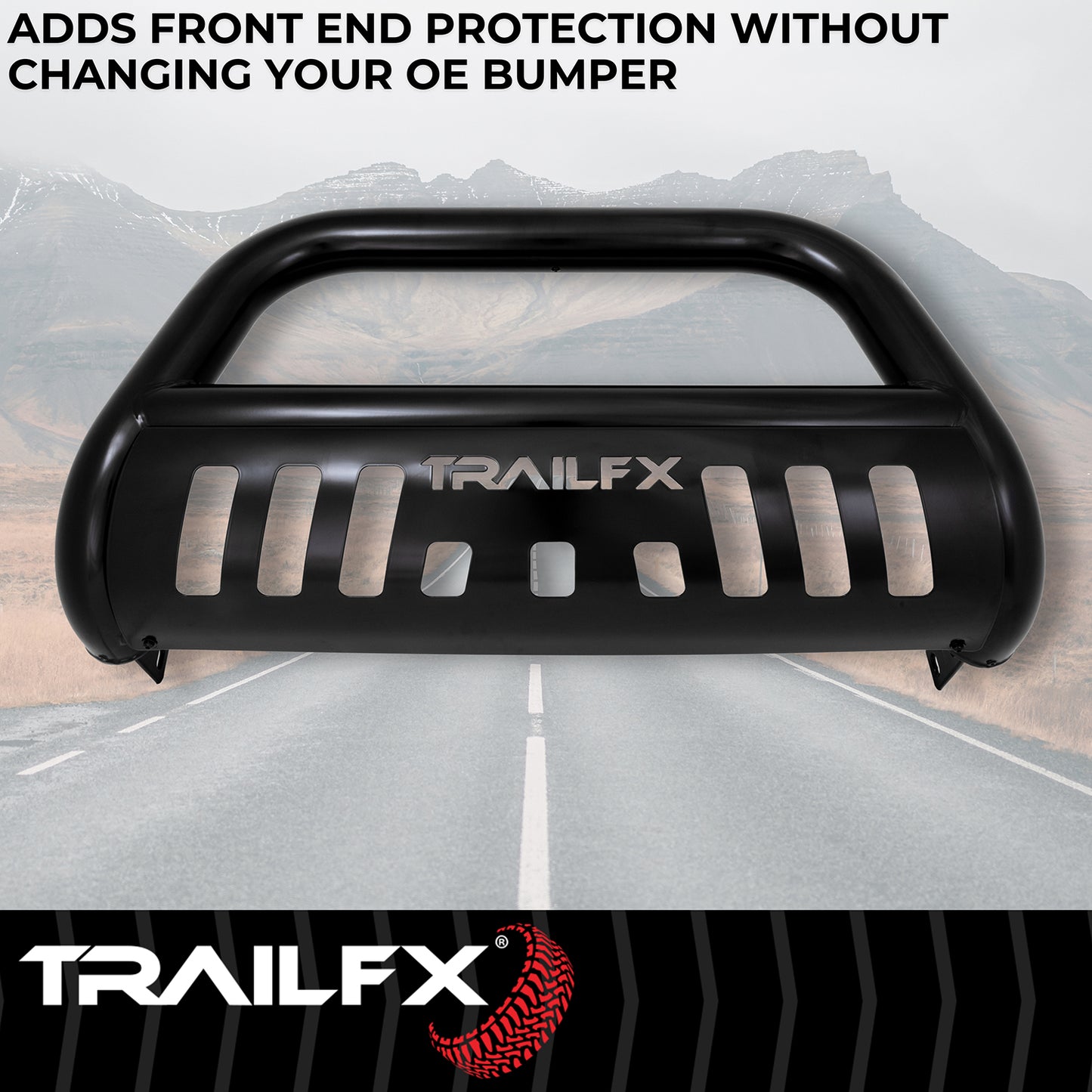 TrailFX 3" Bull Bar Black Steel For Toyota Tundra - B0015B