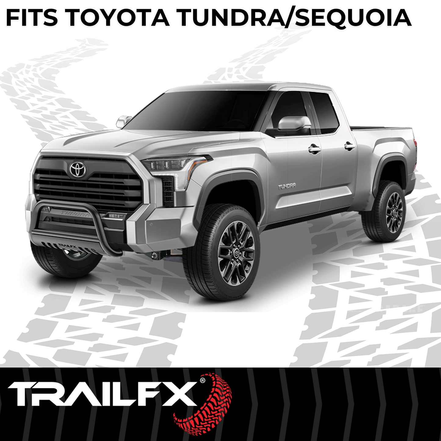 TrailFX 3" Bull Bar Black Steel For Toyota Tundra - B0015B