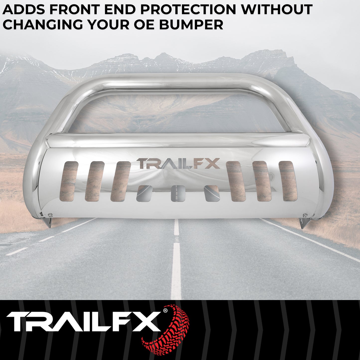 TrailFX Bull Bar Polished Stainless Steel For Ford F-250 Super Duty/F-350 Super Duty/F-450 Super Duty/F-550 Super Duty - B0034S