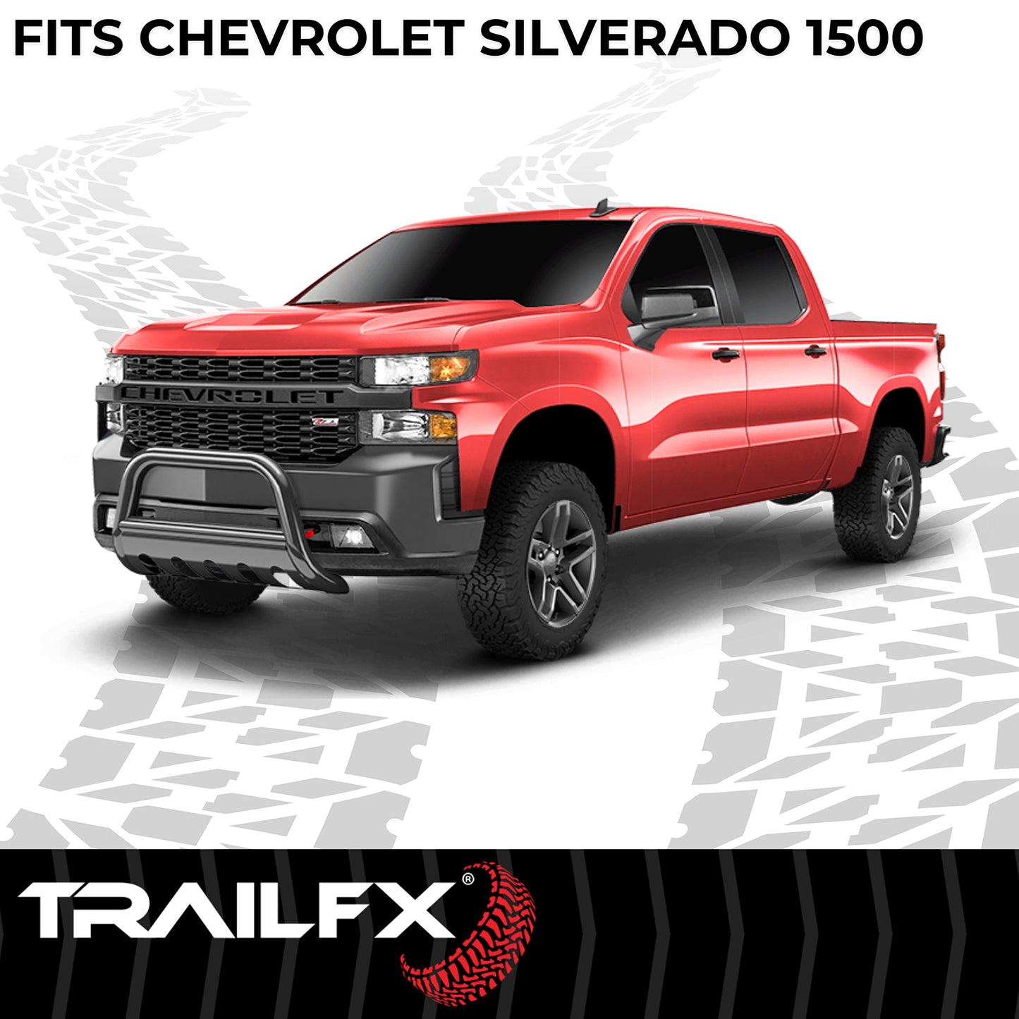TrailFX 3" Bull Bar Black For Chevrolet Silverado 1500 - B0036B