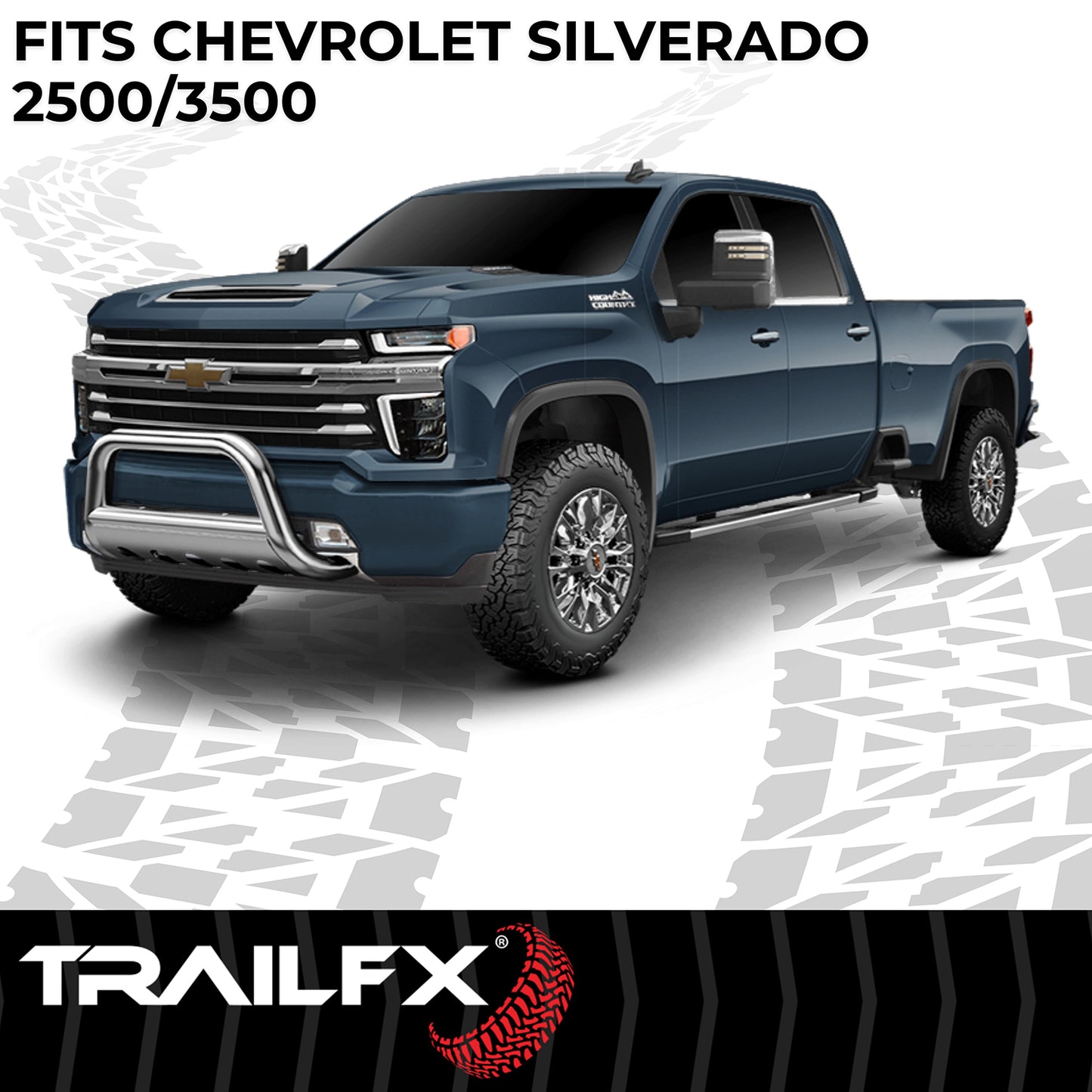 TrailFX Bull Bar Polished Stainless Steel For GM Silverado/Sierra 2500/3500 - B0040S