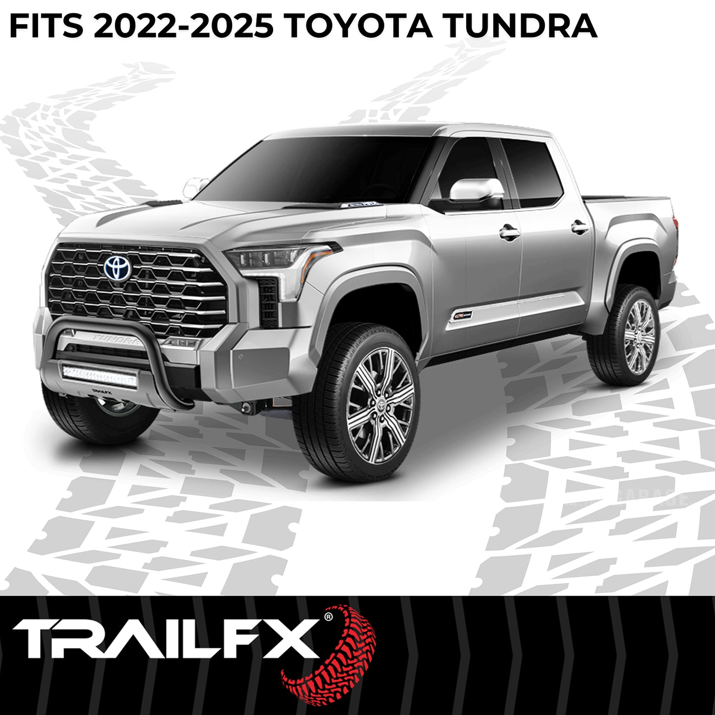 TrailFX 3 1/2" Bull Bar Black Steel For Toyota Tundra - B1614T