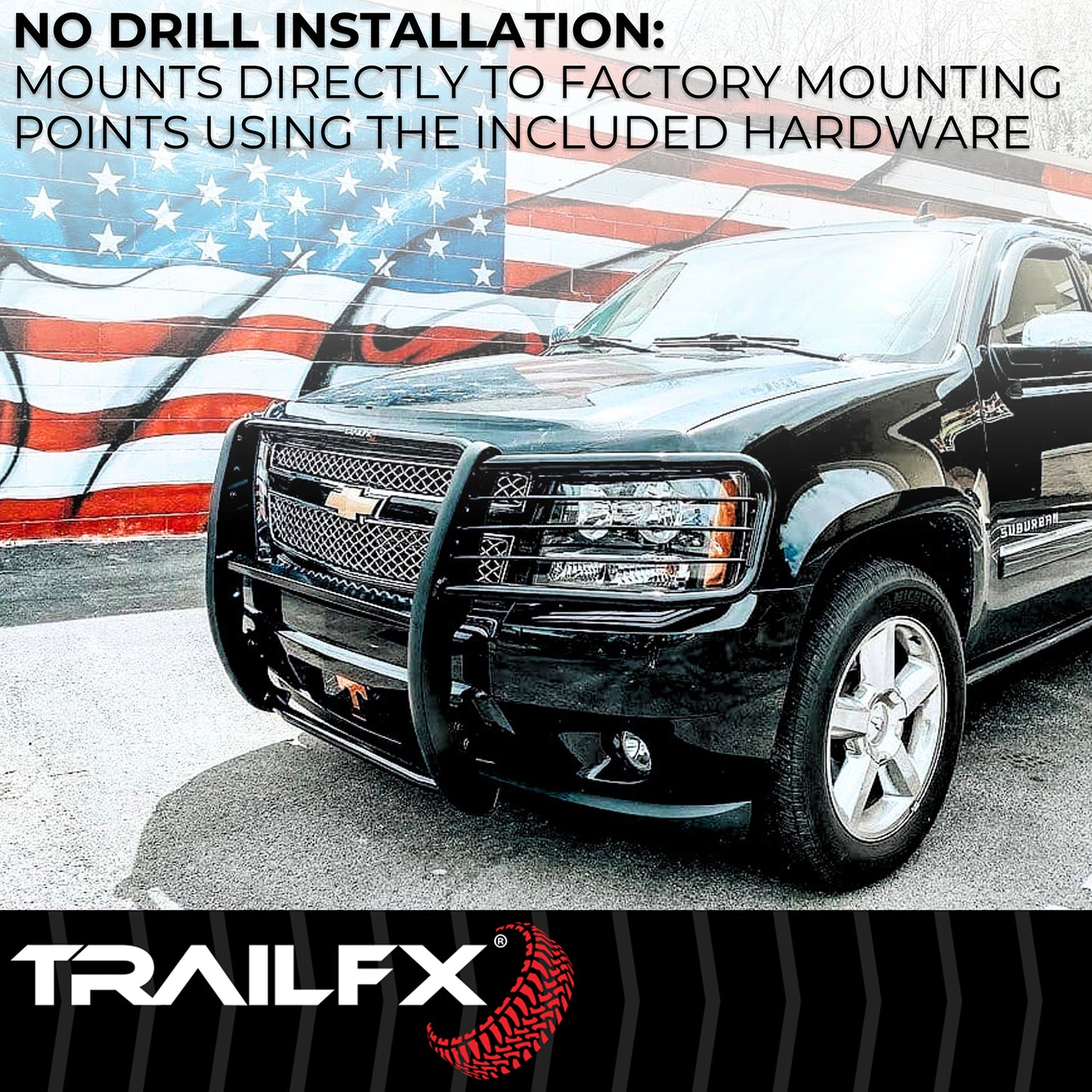 TrailFX Grille Guard Textured Black Steel For Nissan Frontier - E0048T