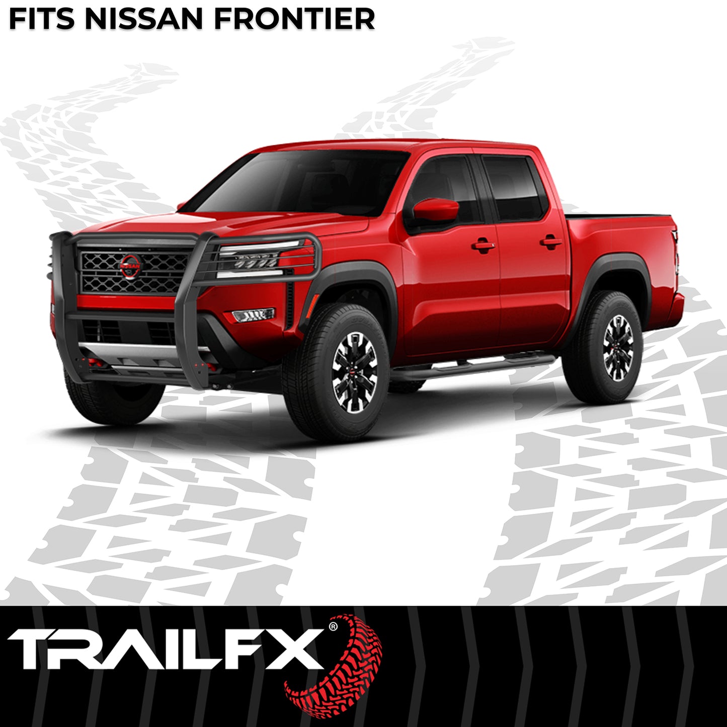 TrailFX Grille Guard Textured Black Steel For Nissan Frontier - E0048T