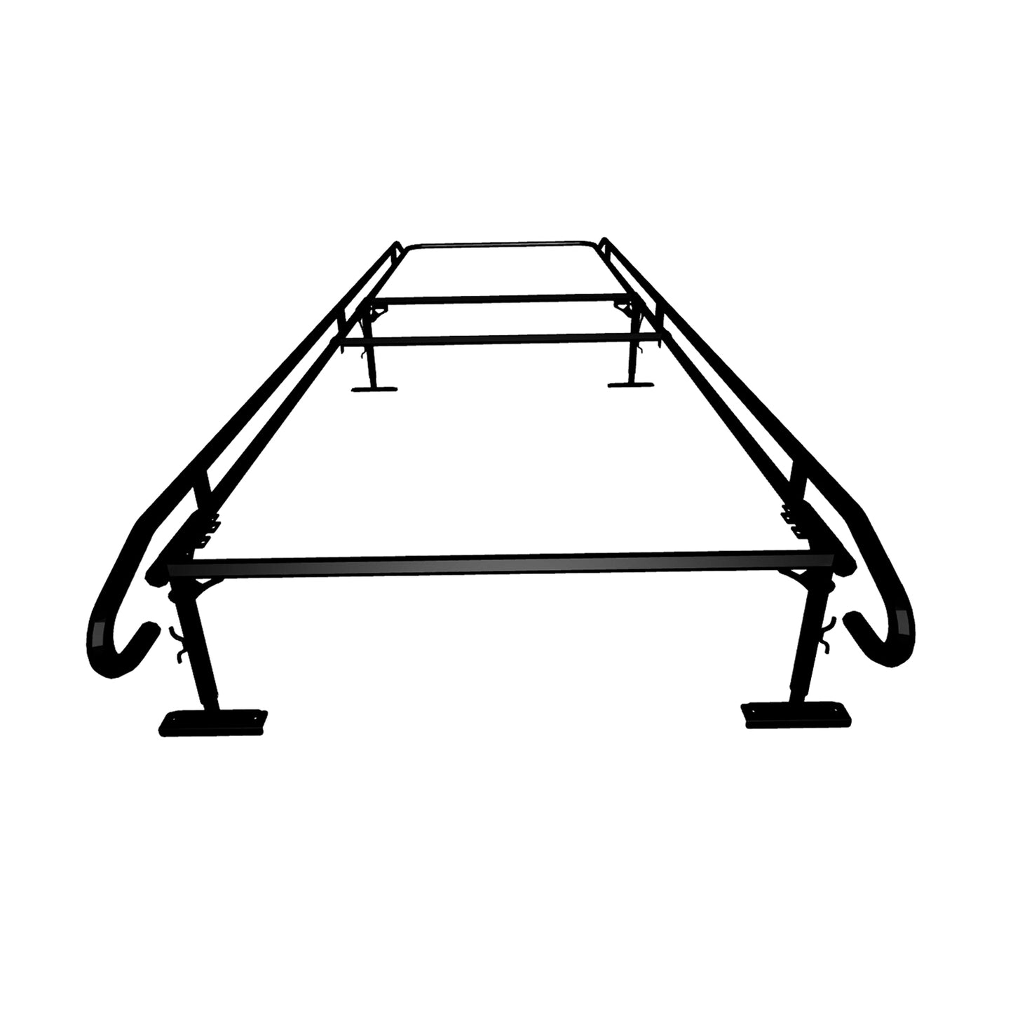 TrailFX Ladder Rack 1500 Lb Cap Multi-Fit Black Steel - FCLR008B