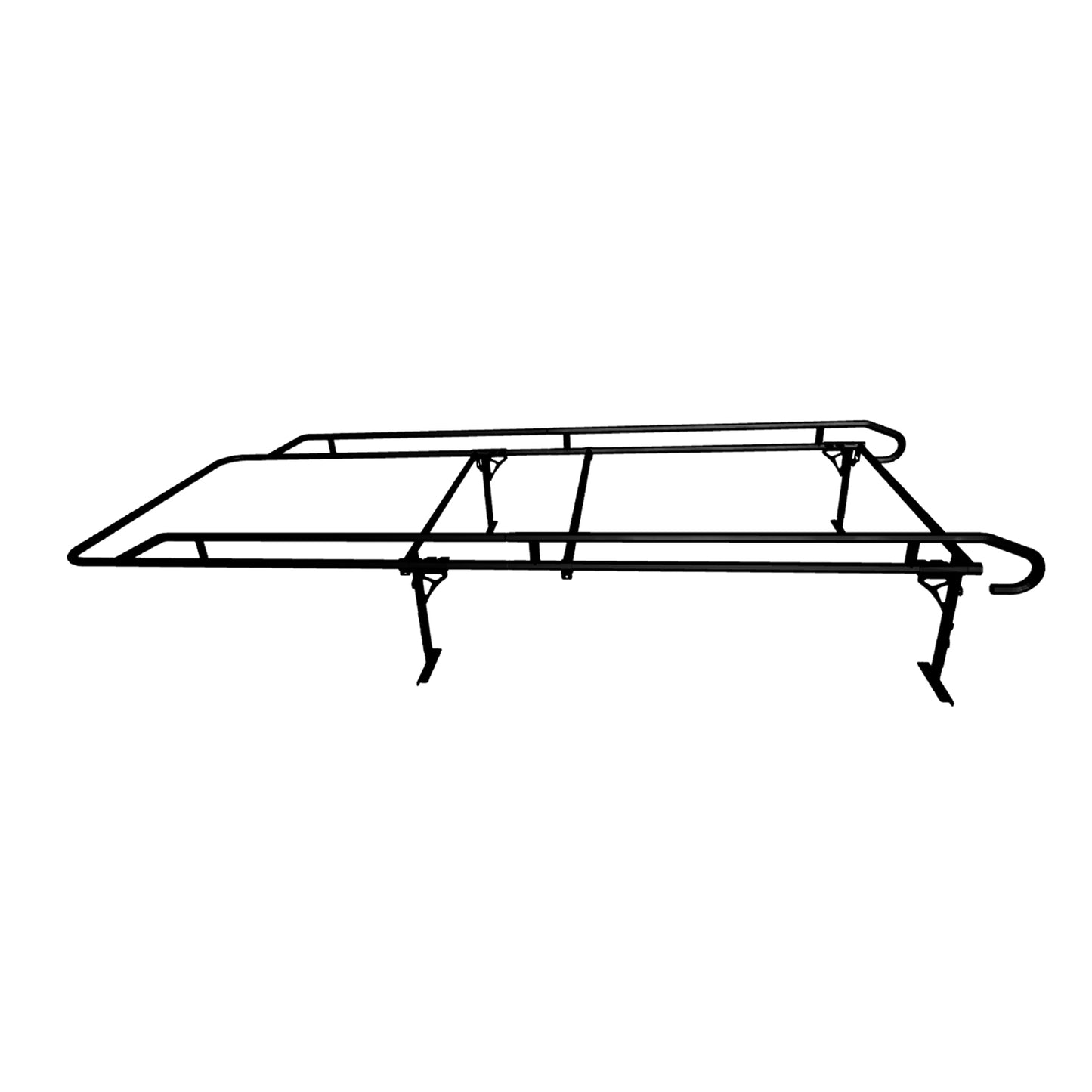 TrailFX Ladder Rack 1500 Lb Cap Multi-Fit Black Steel - FCLR008B