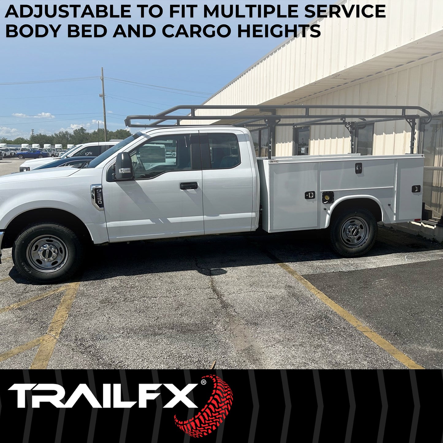 TrailFX Ladder Rack 1500 Lb Cap Multi-Fit Black Steel - FCLR008B
