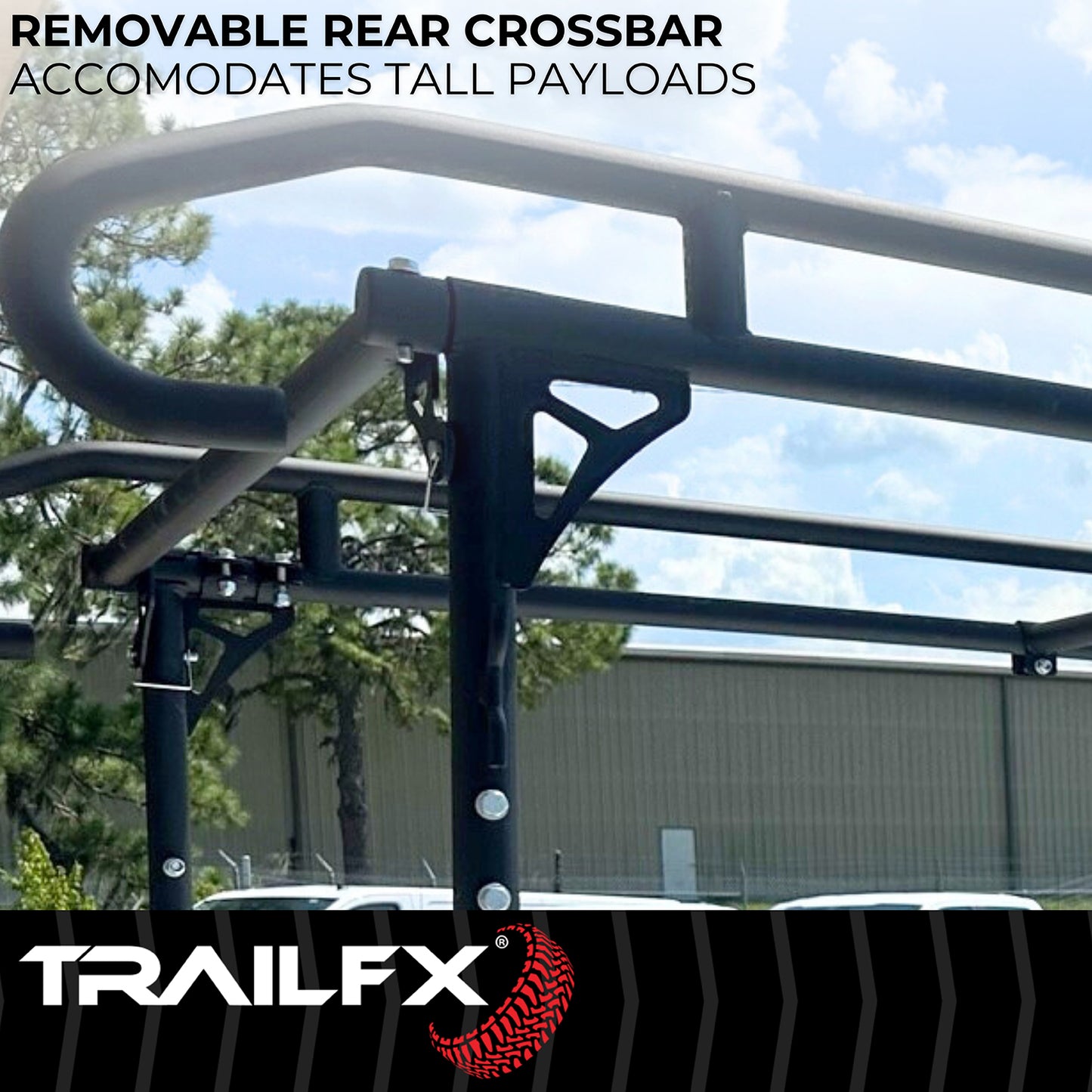 TrailFX Ladder Rack 1500 Lb Cap Multi-Fit Black Steel - FCLR008B