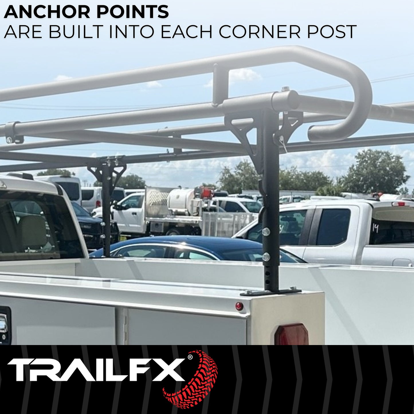 TrailFX Ladder Rack 1500 Lb Cap Multi-Fit Black Steel - FCLR008B