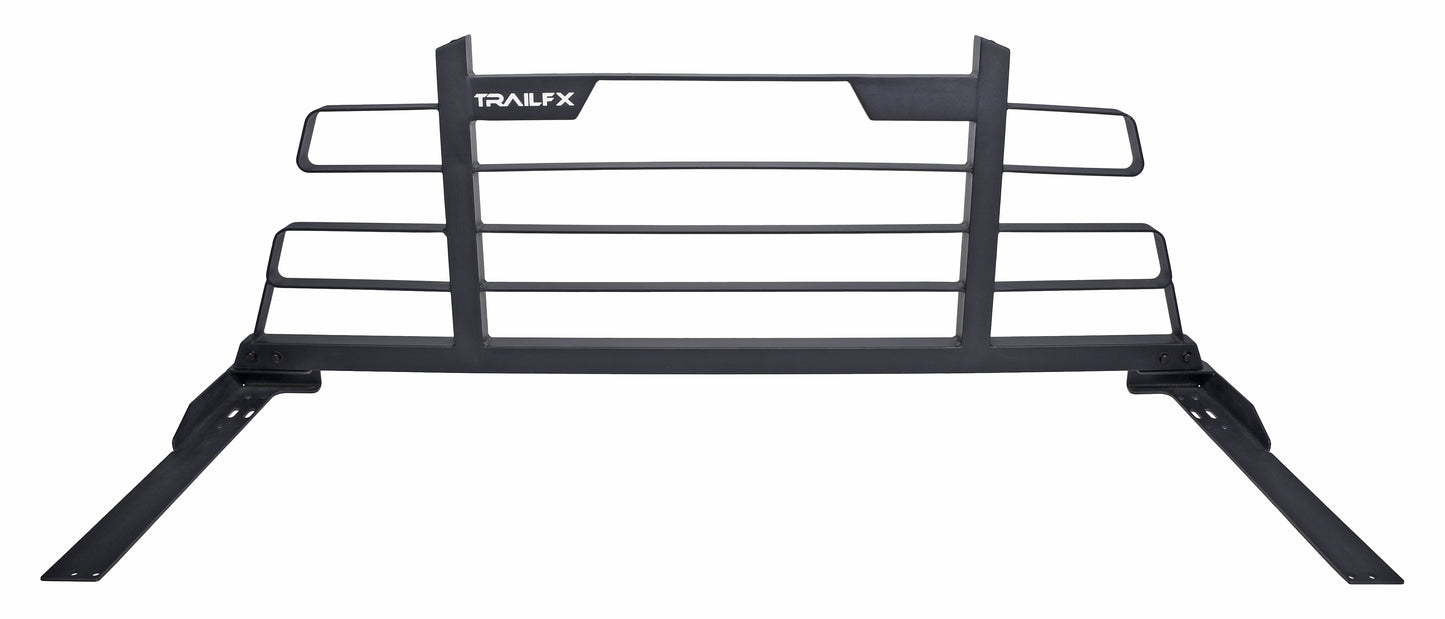 TrailFX Headache Rack Cab Protector Louvered Black Steel - HR001B