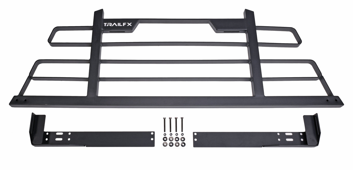 TrailFX Headache Rack Cab Protector Louvered Black Steel - HR001B