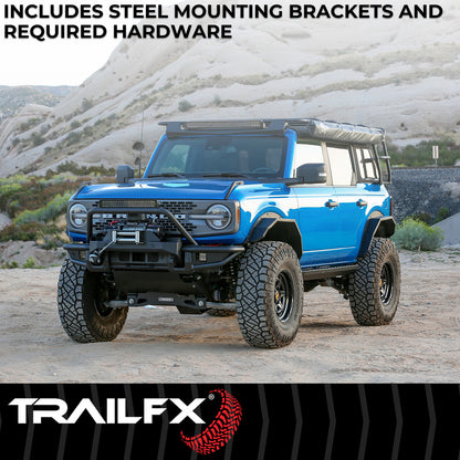TrailFX Triangular Running Board Black Matte Steel For Toyota Tacoma - ORB011