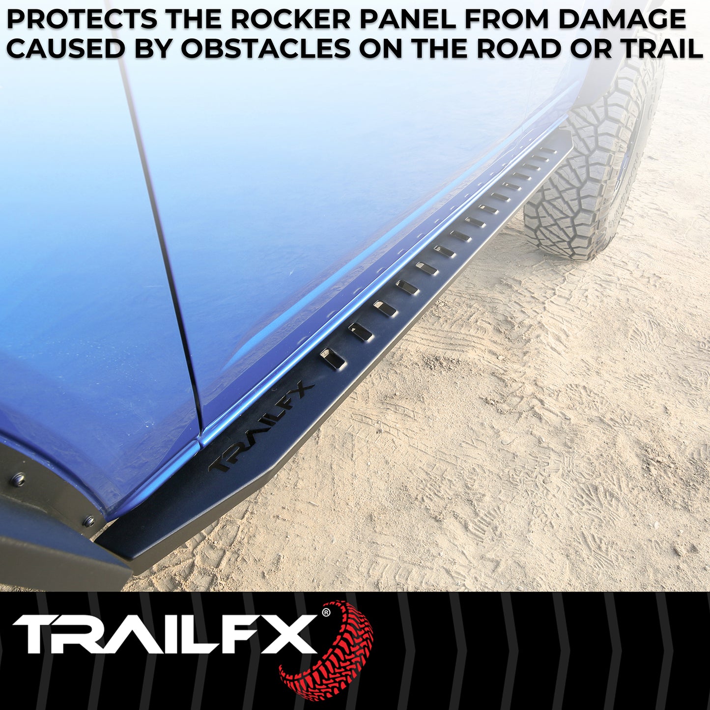 TrailFX Triangular Running Board Black Matte Steel For Chevrolet/GMC - ORB012