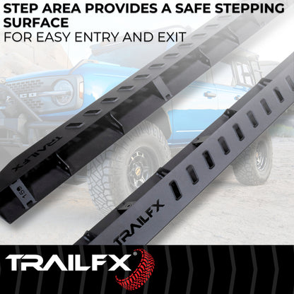 TrailFX Triangular Running Board Black Matte Steel For Chevrolet/GMC - ORB012